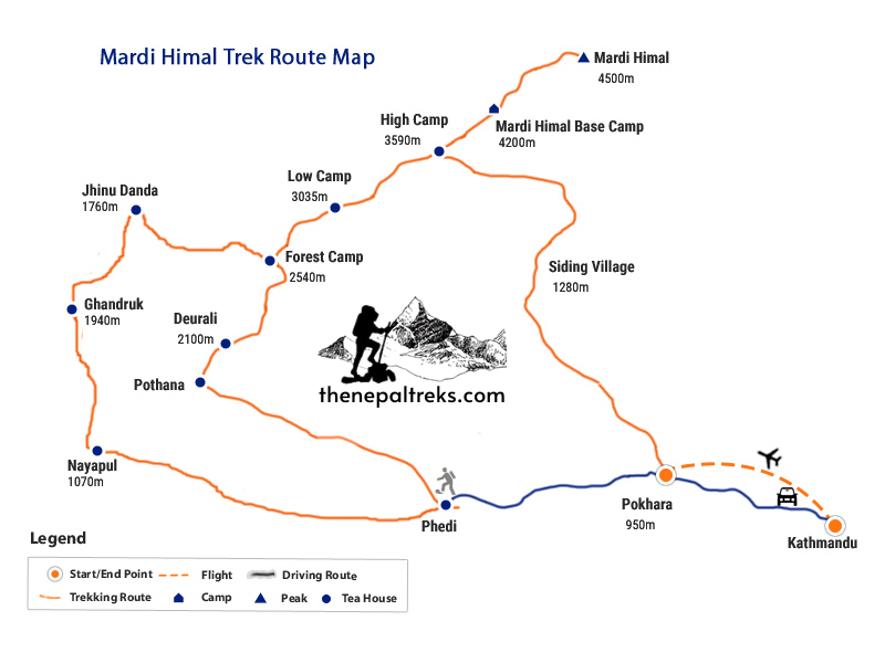 Mardi Himal Map